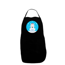 TooLoud Cute Polar Bear - Christmas Dark Adult Apron - Black - One-Size
