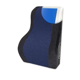 Brookstone BK1172 - Luxurious Back Support Pillow for Office Chairs and Cars, Lumbar Cushion with Premium Grade Memory Foam with Cooling Gel, Soft Plush Cover