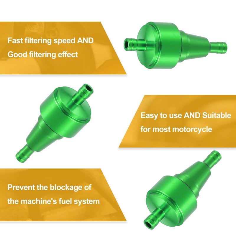 X AUTOHAUX 59x24mm Green Universal Fuel Filters Engine Gas Fuel