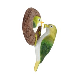 Hummingbird Duo Tree Peeker - Handcrafted Resin Hanging Ornament for Garden, Yard & Outdoor Decor