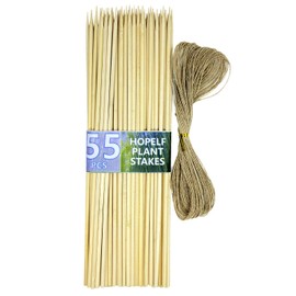HOPELF 50 Pack 8" Bamboo Plant Stakes for Wood Garden Sticks，Wooden Plant Supports，Indoor Gardening Plant Supports，Floral Plant Support ，Potted Plants，Crafts, More Size Choices 8"/12"/16"