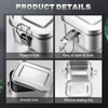 4 Pcs Leak-Proof Lunch Box 550ml Stainless Steel Bento Lunch