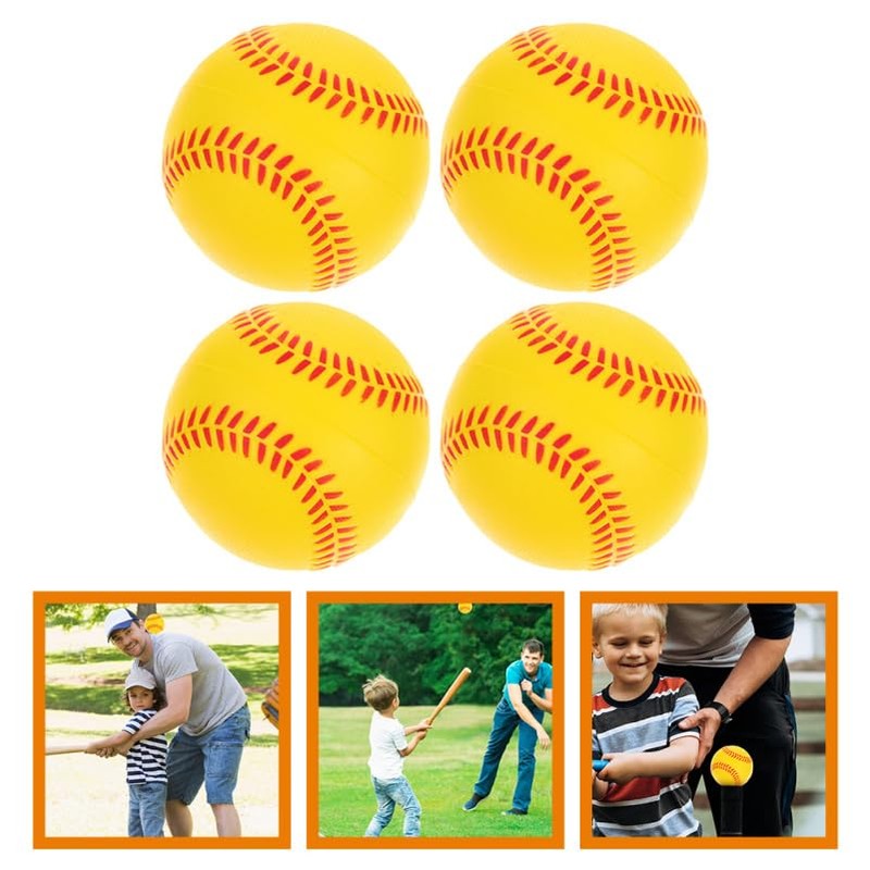 Outanaya 4pcs Sponge Baseball Foam Squeeze Ball Sports Training Ball