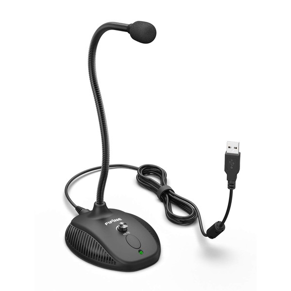 Fifine USB Computer Microphone, Plug &Play Desktop Condenser PC Laptop