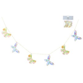 Gisela Graham Pastel Flowers Butterfly Garland