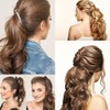2 Pzs Extensiones de Cabello,40CM coleta postiza cabello natural(Castaño chocolate)