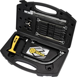 Set of Hacksaw and Saw Blades, Aggressive Bow Saw, Wood Saw, Cutting Comfort Hand Saw, Garden Saw, 8 Blades, 6 Universal Blades for Wood, Metal and Plastic and 2 Round Diamond Blades