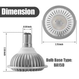 AIBOO AR70 LED Light Bulb BA15D B15 Base, AC/DC12V Input, 7W 500lm for Home Household Commercial Lighting, 50W Halogen Lamp Replacement(Warm White,4 Pack)