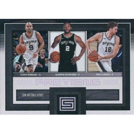 2017-18 Panini Status Factions #11 Kawhi Leonard/Pau Gasol/Tony Parker San Antonio Spurs Basketball Card
