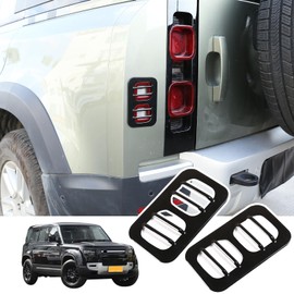 Bekantogy Car Rear Light Cover Compatible with Land Rover Defender 90 110 130 2020-2025 Side Marker Lamp Metal Protection Mesh Cover Rear Tail Light Protector Frame Guard Guard Cover （Glossy Black）