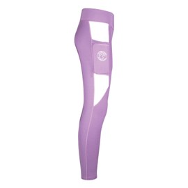 AK New Comptec Pull on High Waisted Breathable Horse Riding Tights/Leggings/Breeches with Full seat Silicon Grip AKRS 6059 (as8, Alpha, xx_s, Regular, Regular, Purple/White)