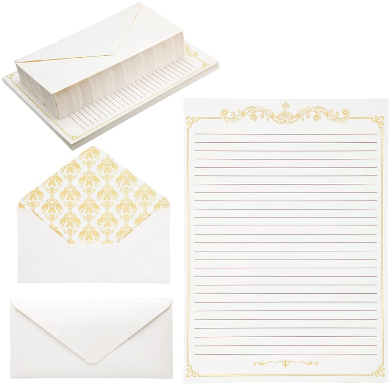 Eersida 150 Sheets Vintage Stationery Paper and Envelopes Letter Set