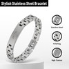 Feifuli Men's Stainless Steel Bracelet 7.3-8.7 Inches Solid Thick Chain