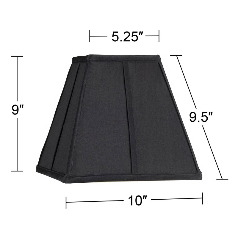 Black Medium Square Lamp Shade 5.25" Top x 10" Bottom
