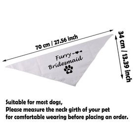 1 Piece Furry Bridesmaid Flower Wedding Dog Bandana Bridesmaid Announcement Wedding Gift (Furry Bridesmaid white)