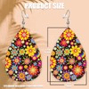 Colorful Hippie Flower Leather Earrings Set | Lightweight Faux Leather