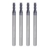 sourcing map 4pcs 3mm Dia 4mm Shank Square Nose End