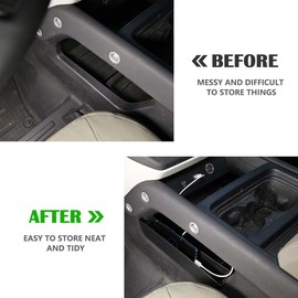 JONKOKO ABS Black Car Shifter Storage Box, Gear Shift Console Side Tray Organizer Compatible with Land Rover Defender 90 110 130 2020-2024 Interior Storage Accessories