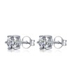 Platinum Plated Sterling Silver Solitaire Moissanite Stud Earrings (5 MM
