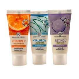 Dresdner Essenz Retinol Hand Cream + Vitamin C Hand Cream with Hyaluronic and Aloe Vera 3 x 20 ml Pack of 3