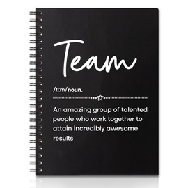 QYUVK Team Definition Hardcover 160 Pages Blank Spiral Notebooks, Team Notebook, Team Appreciation Gift, Leaving Going Away Gifts for Team Members Coworker Employee, Teamwork Gifts
