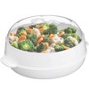 Plastic 1-Tier Microwave Steamer Heating Steamer, Vegetable Steamer for Cooking