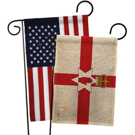 Northern Ireland Burlap Garden Flags Pack Regional Nationality Nation International World Country Particular Area USA Applique Small Decorative Gift Yard House Banner Double-Sided Made In 13 X 18.5