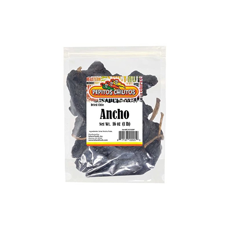 PEPITOS CHILITOS/Chile Ancho 16 oz. Resealable Bag - Natural and
