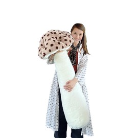 Hofun4U Mushroom Plush Pillow - 51 inch Mushroom Shaped Stuffed Long Pillow - Mushroom Stuffed Pillow - Christmas Birthday Sofa Home Decoration (Brown)