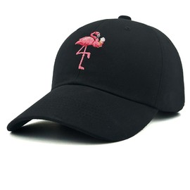 Funny Flamingo Hats Gardening hat Pigment Black Sun hat Men Gifts for Mom Sun Hats Embroidery Funny Baseball Cap