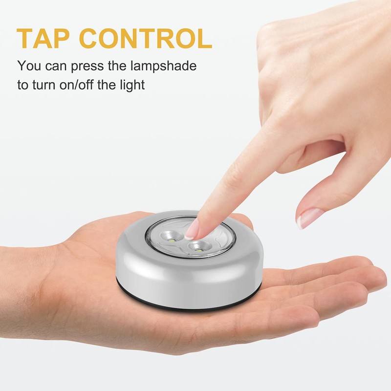 UMECORE Tap Lights - 6 Pack Cordless LED Puck Lights,