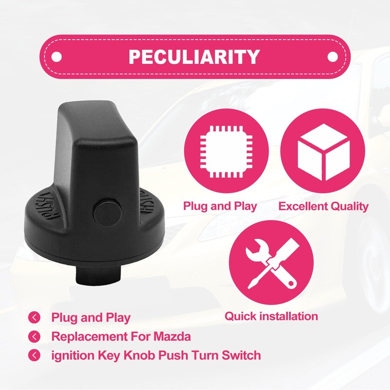 Pleoos Lgnition Key Knob Push Turn Switch & Insert Set