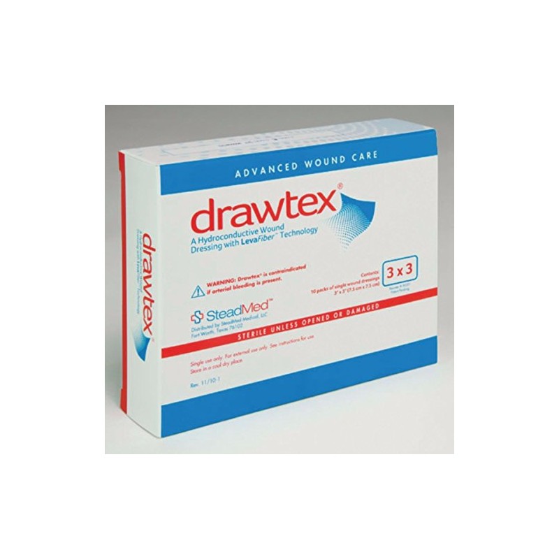 SteadMed DrawTex Wound Dressing, 4" x 4", Box of 10