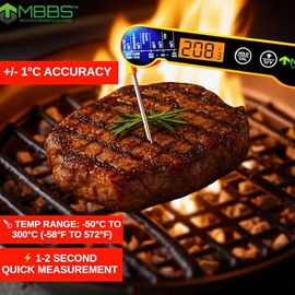 Termómetro de carne de lectura instantánea para cocinar | Impermeable IP66 y ultrarrápido | Termómetro digital de alimentos para parrilla, cocina, bar