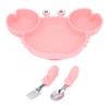 3pcs Toddler Divided Plate Set Silicone Baby Suction Plate Anti