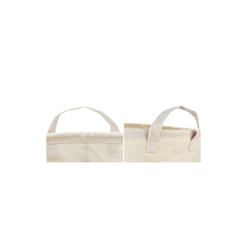 FiveSeasonStuff Pack of 2 Foldable Light Beige Cotton Linen Storage