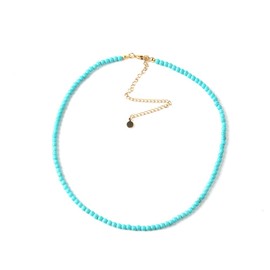 SIMPLÍ BASIC Natural Turquoise Healing Gemstone Necklace 4mm Bead | Purification of The Heart | Evil Eye Beads | Removes Negative Energy | Inc Gift Box