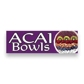 ACAI Bowl Vinyl Banner 8 Feet Wide by 2.5 Feet Tall