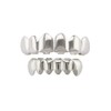 Silver-Tone Hip Hop Removeable Mouth Grillz Set (Top & Bottom)