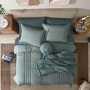 Monbix Queen Comforter Set - 7 Pieces Sage Green Bed