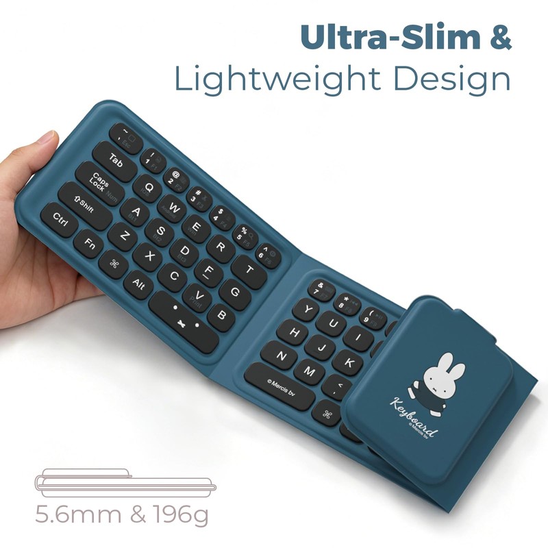 Miffy Triple-Fold Bluetooth Keyboard - Magnetic Fold Design with Integrated