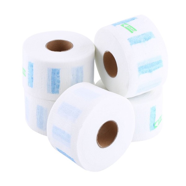 5 Rolls of Disposable Neck Protection Paper Strips, Hairdressing Collar Stretchy Neck Covering Paper Towel for Hairdressers and Barbers or Household Use
