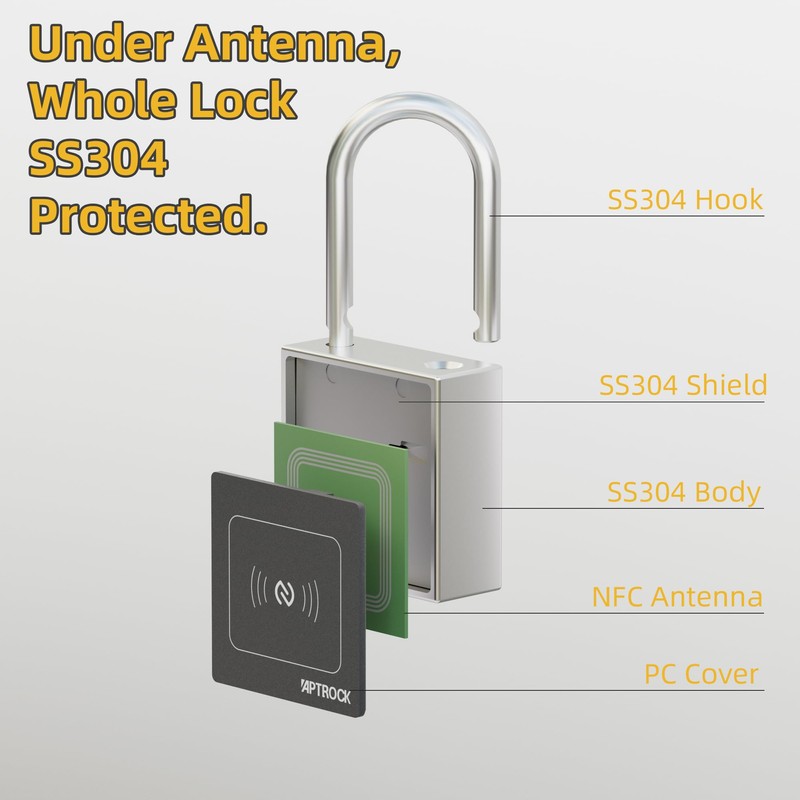 Battery Free Smart Padlock,Keyless Smart Lock, Electronic Lock,Smart Outdoor Lock,