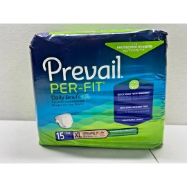 Prevail PACK OF 15 PREVAIL PER-FIT UNISEX ADULT DAILY BRIEFS XL 59"-64" MAX PLUS ABSORB