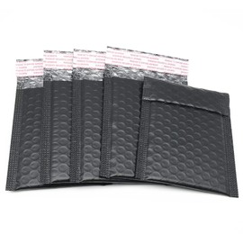 3.5x5 Inch Black Poly Bubble Mailers Small Padded Envelopes Self-Sealing Shipping Bags 100 Pack