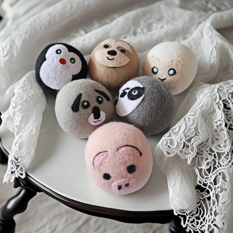 YWXWY Wool Dryer Balls, Cute Pattern Drying Balls for Laundry,