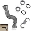 Crovakeu Universal Adjustable 1-1/2" Flexible Kitchen Sink Drain Pipe, P