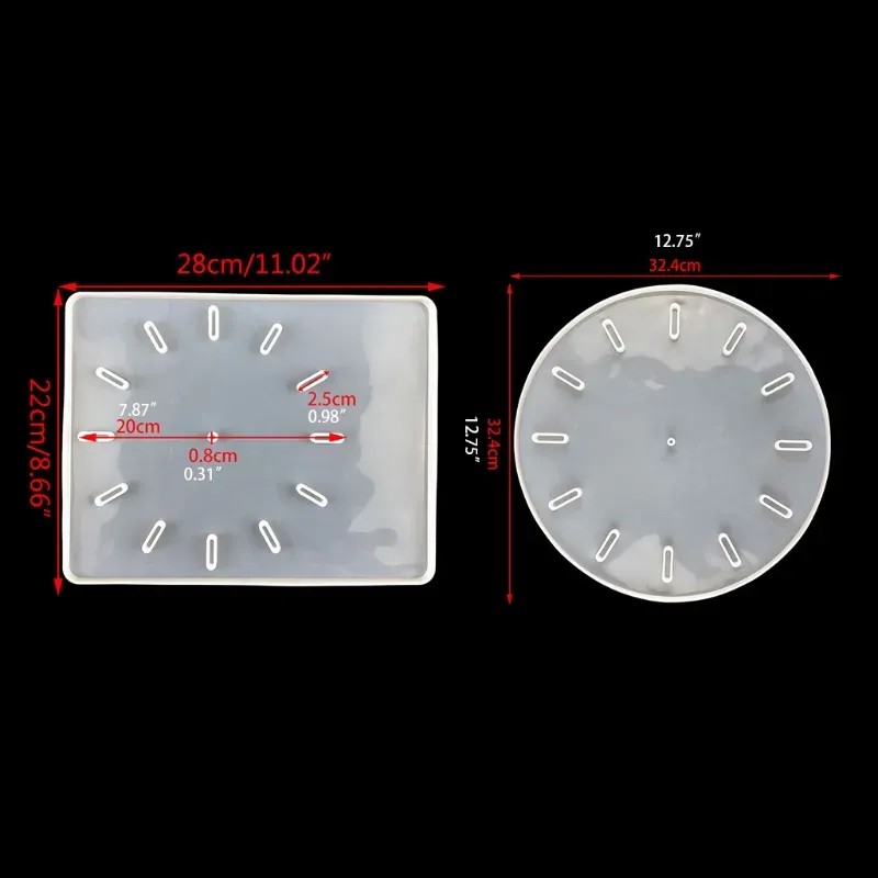 Molde De Silicona Para Reloj 5636 Redondo, 1 Pieza