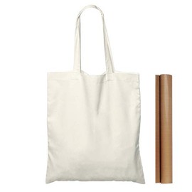 NPBAG 50 Pack 15'' X 16'' Natural Cotton Tote Bags, Lightweight Blank Bulk Cloth bags with 1pc of PTFE Teflon Sheet
