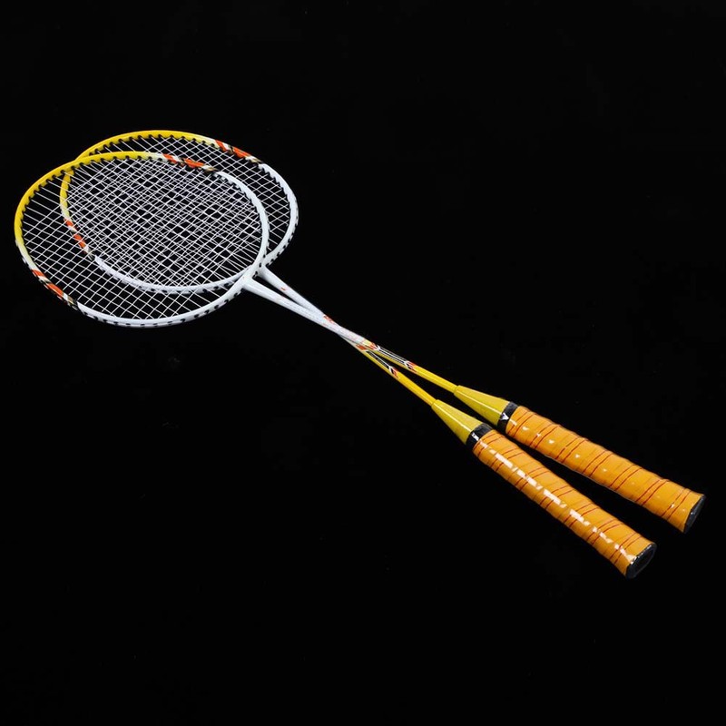 1 Pair Badminton Racket Set Lightweight Training Racquets With Bag